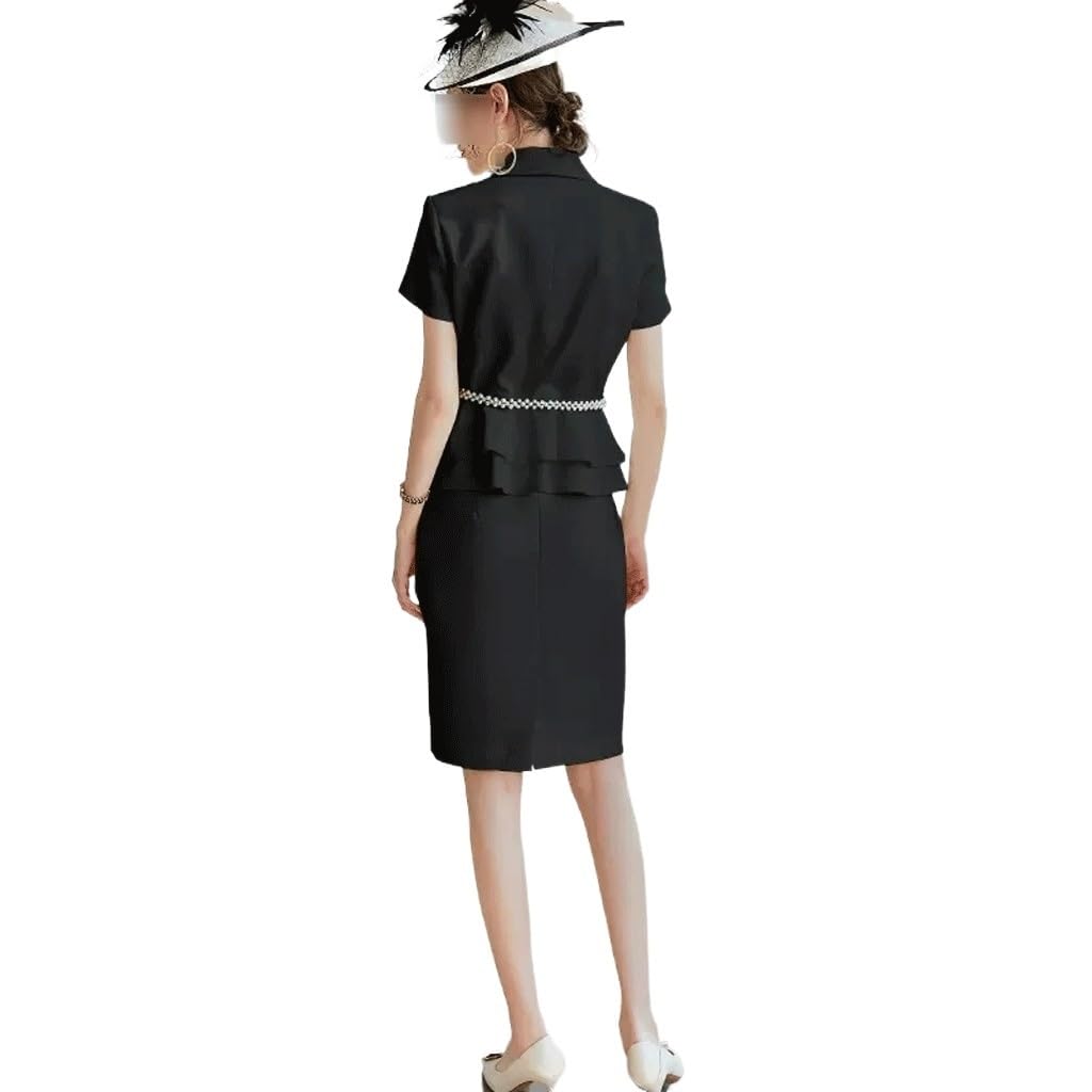 Women's Short Sleeve Ruffle Sheath Dress