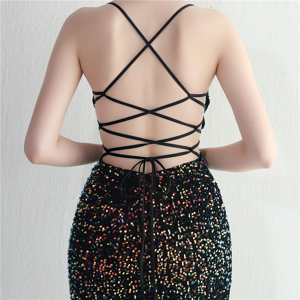 Women's Plus Size Sequined Evening Dress
