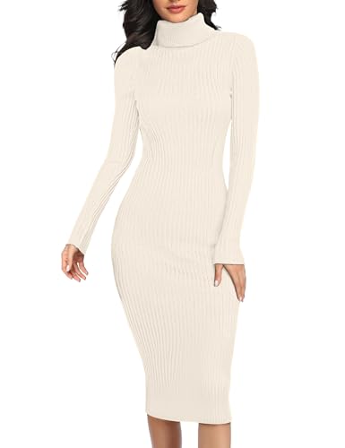 Women's Ribbed Slim Fit Knit Sweater Dress