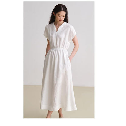 Women's Linen Batsleeve Long Dress