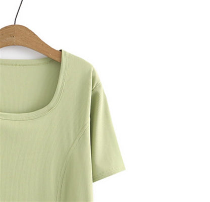 Women's Short Sleeve Square Neck Top