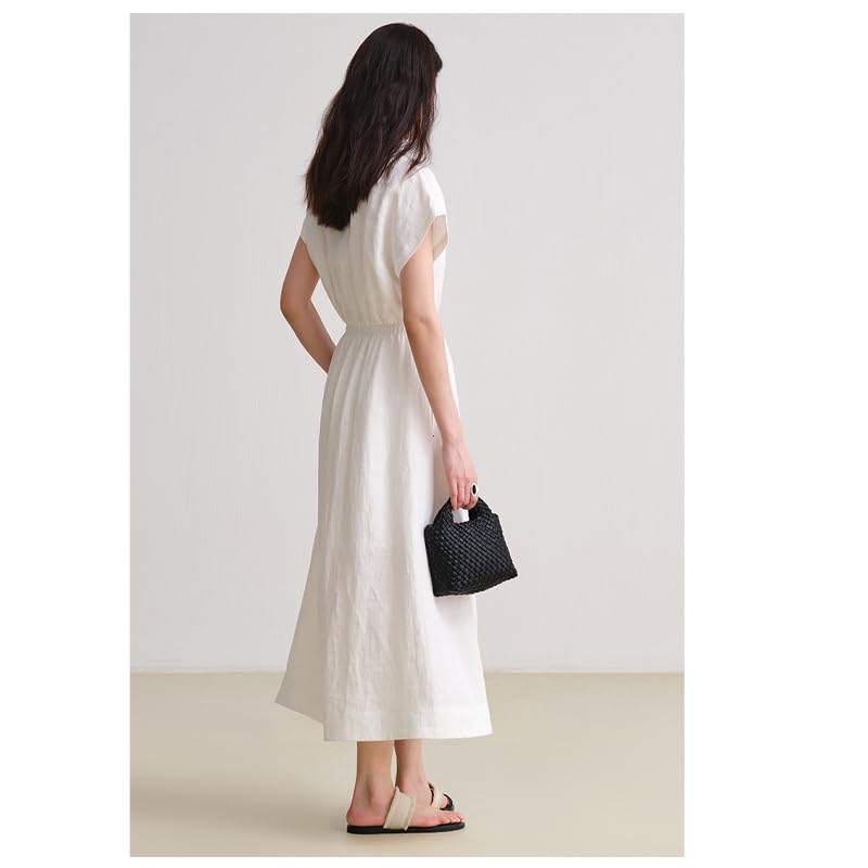 Women's Linen Batsleeve Long Dress