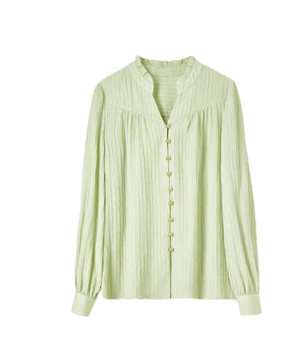 Women's Long Sleeve Stand Collar Blouse