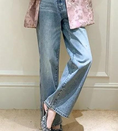 Women's High Waist Straight Leg Jeans