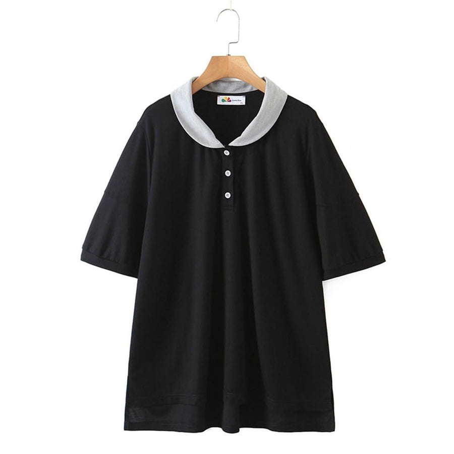 Women's Plus Size Short Sleeve Contrast Top