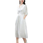 Women's French V-Neck A-Line Midi Dress