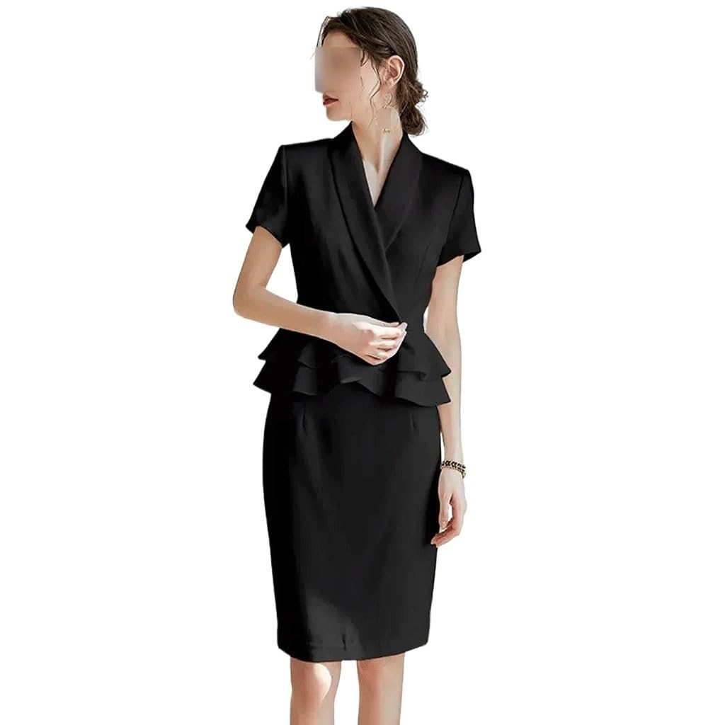 Women's Short Sleeve Ruffle Sheath Dress