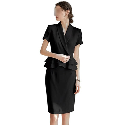 Women's Short Sleeve Ruffle Sheath Dress