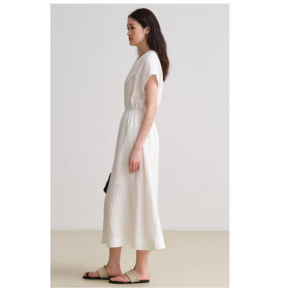 Women's Linen Batsleeve Long Dress