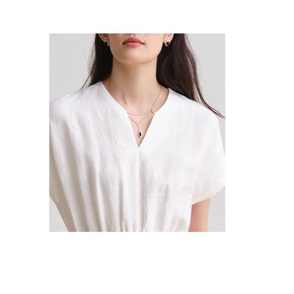 Women's Linen Batsleeve Long Dress