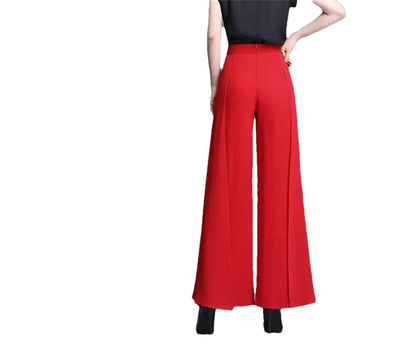 Women's High Waist Wide Leg Chiffon Pants