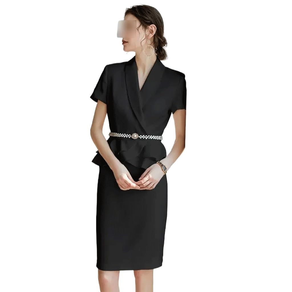 Women's Short Sleeve Ruffle Sheath Dress