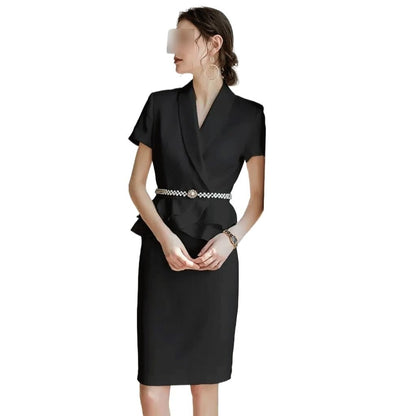 Women's Short Sleeve Ruffle Sheath Dress