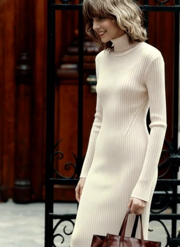 Women's Ribbed Slim Fit Knit Sweater Dress