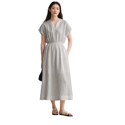 Women's Linen Batsleeve Long Dress