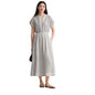 Women's Linen Batsleeve Long Dress