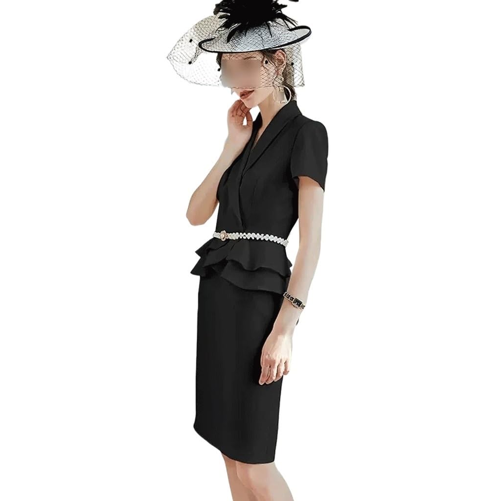 Women's Short Sleeve Ruffle Sheath Dress