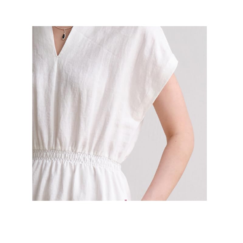 Women's Linen Batsleeve Long Dress