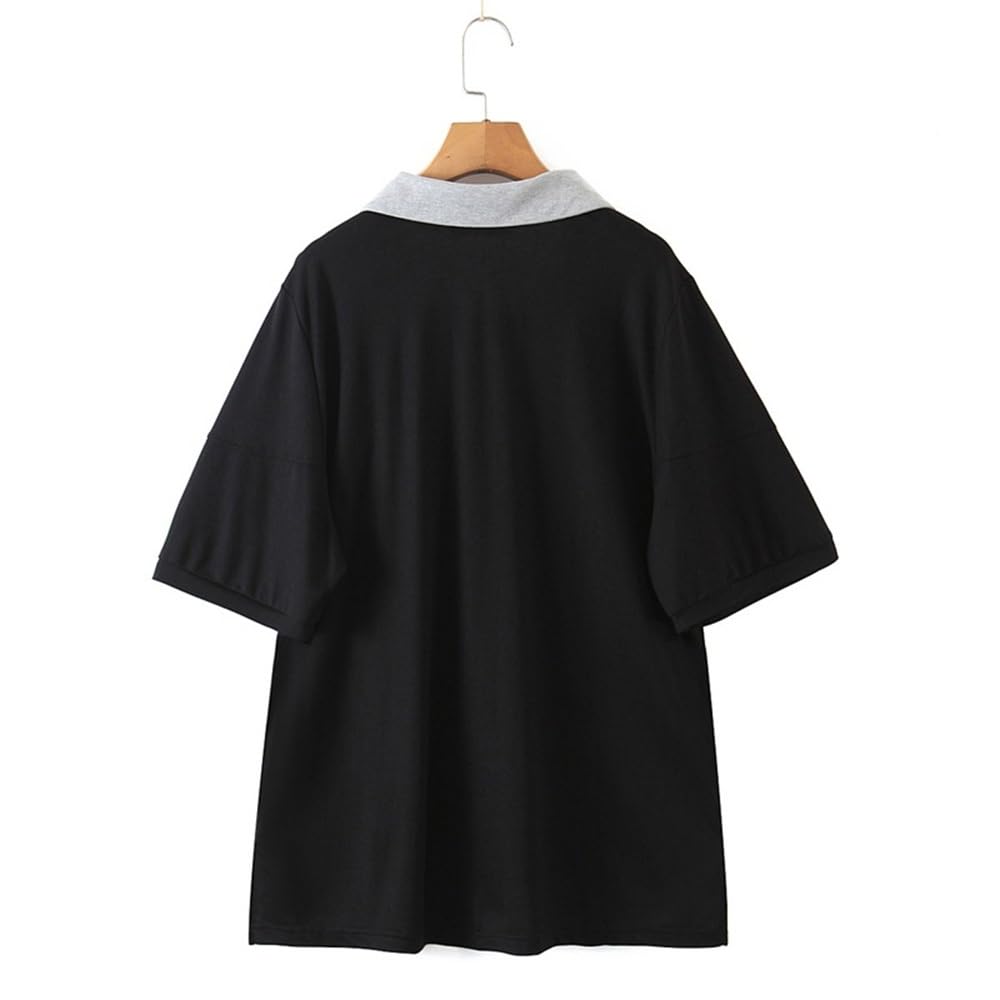 Women's Plus Size Short Sleeve Contrast Top
