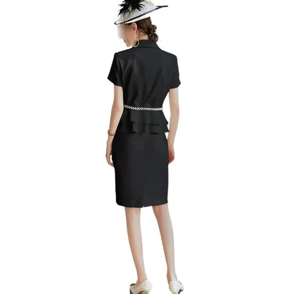 Women's Short Sleeve Ruffle Sheath Dress