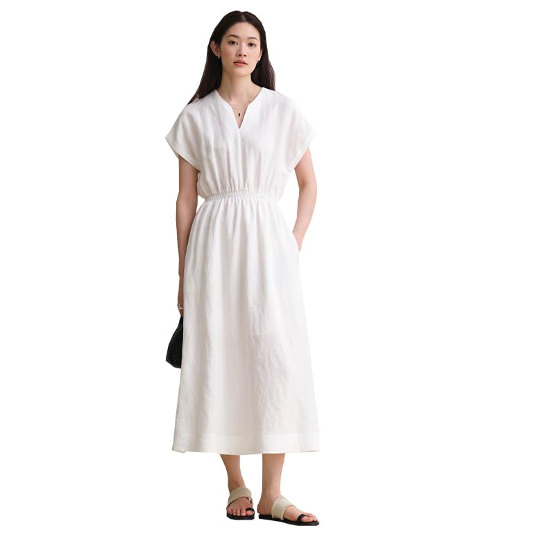 Women's Linen Batsleeve Long Dress