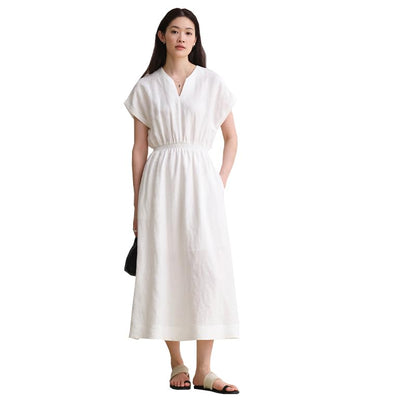 Women's Linen Batsleeve Long Dress