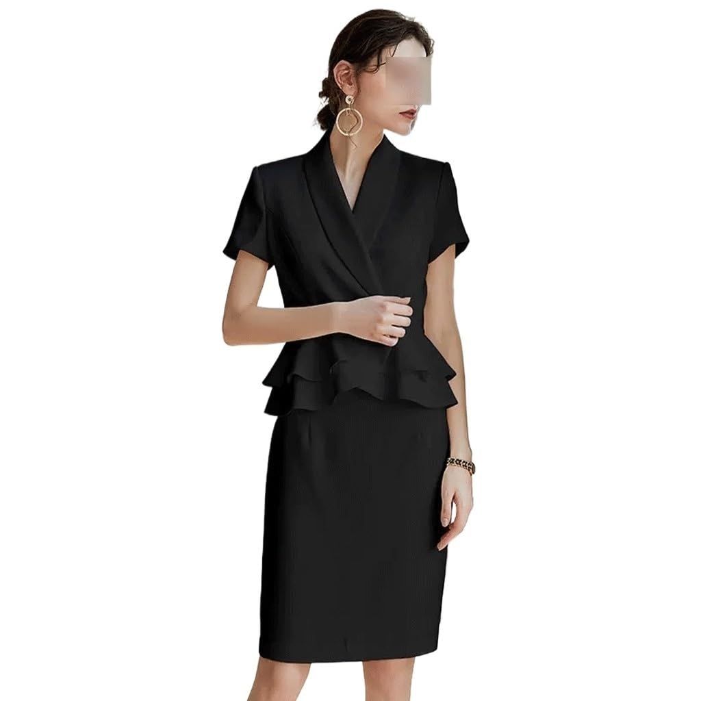 Women's Short Sleeve Ruffle Sheath Dress