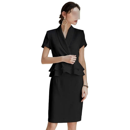 Women's Short Sleeve Ruffle Sheath Dress