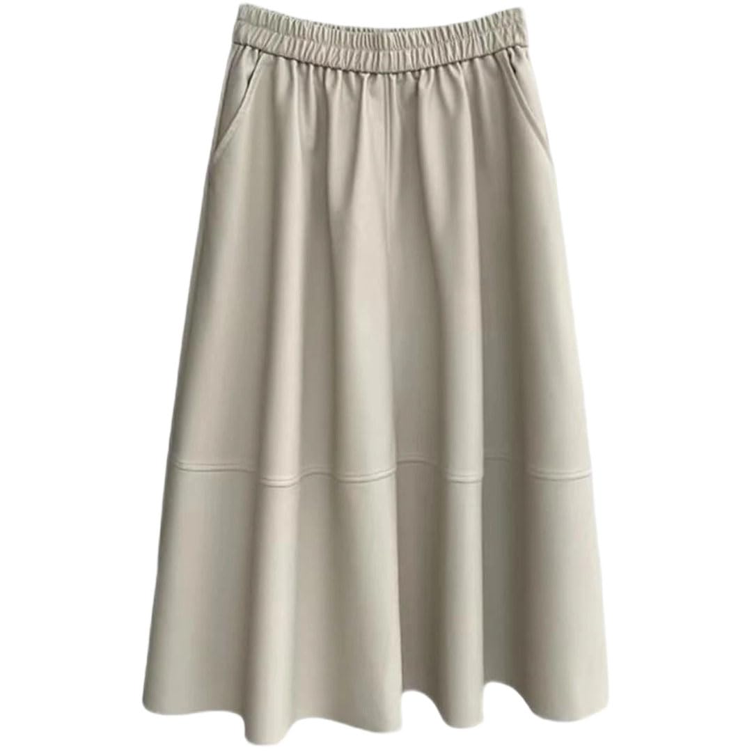 Women's Genuine Leather Long Skirt