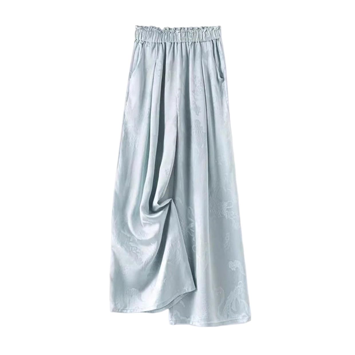 Women's Satin High Waist Wide Leg Pants