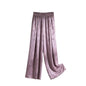 Women's Satin High Waist Wide Leg Pants