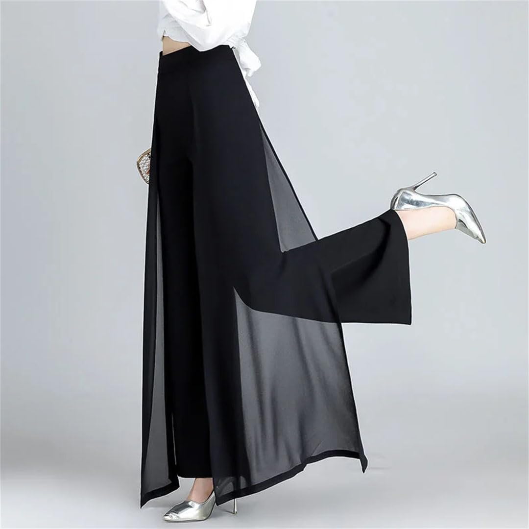 Women's High Waist Wide Leg Chiffon Pants