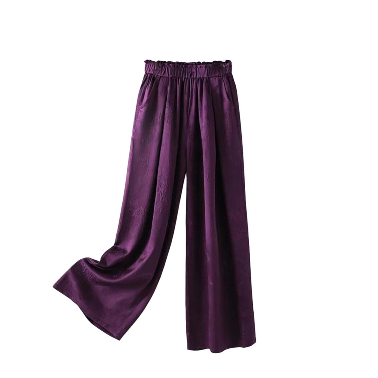 Women's Satin High Waist Wide Leg Pants