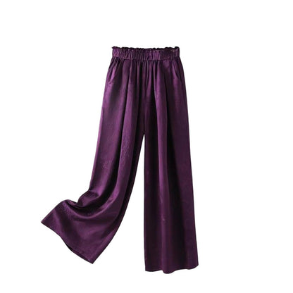 Women's Satin High Waist Wide Leg Pants