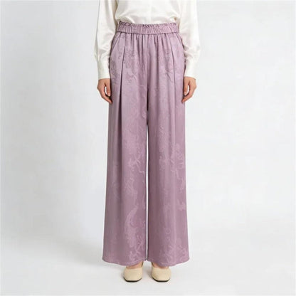 Women's Satin High Waist Wide Leg Pants