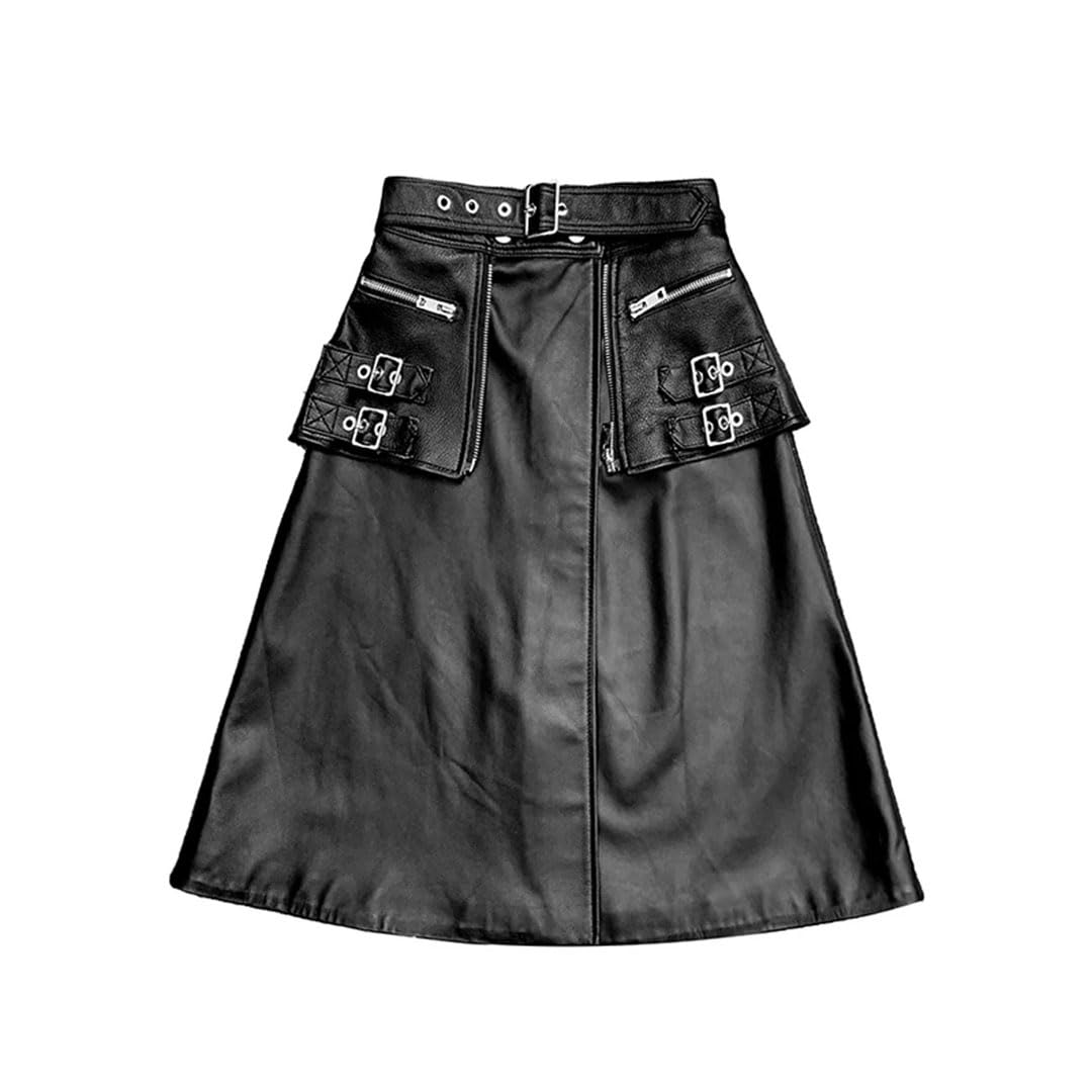 Women's Lambskin A-Line Skirt
