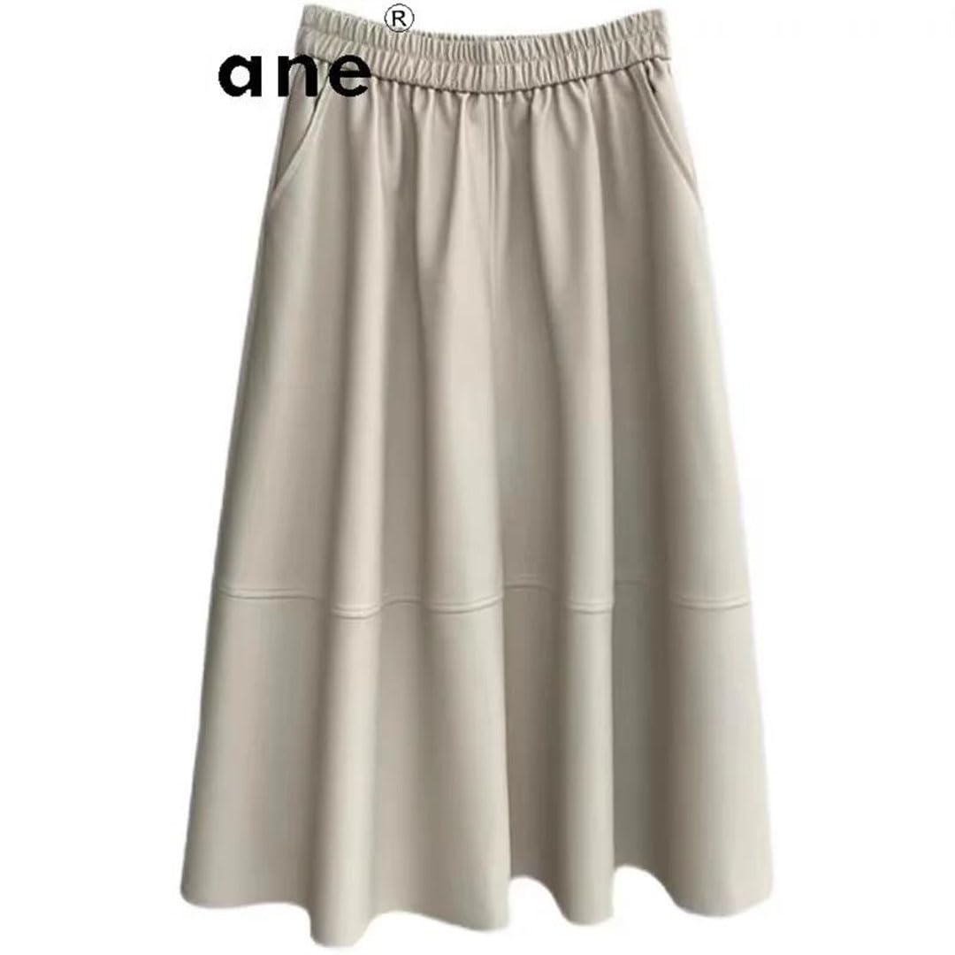 Women's Genuine Leather Long Skirt