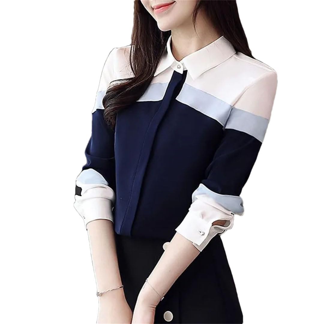 Women's Long Sleeve Polo Neck Blouse