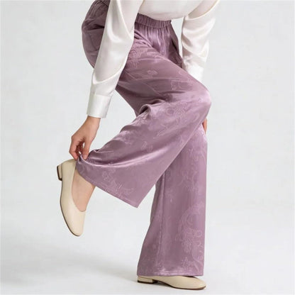 Women's Satin High Waist Wide Leg Pants