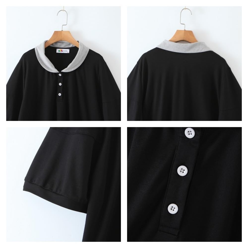 Women's Plus Size Short Sleeve Contrast Top