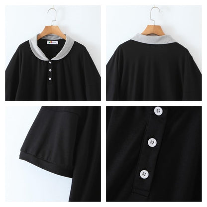Women's Plus Size Short Sleeve Contrast Top