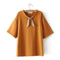 Women's Cotton Ribbon Tie T-Shirt