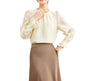 Women's Round Neck Puff Sleeve Blouse