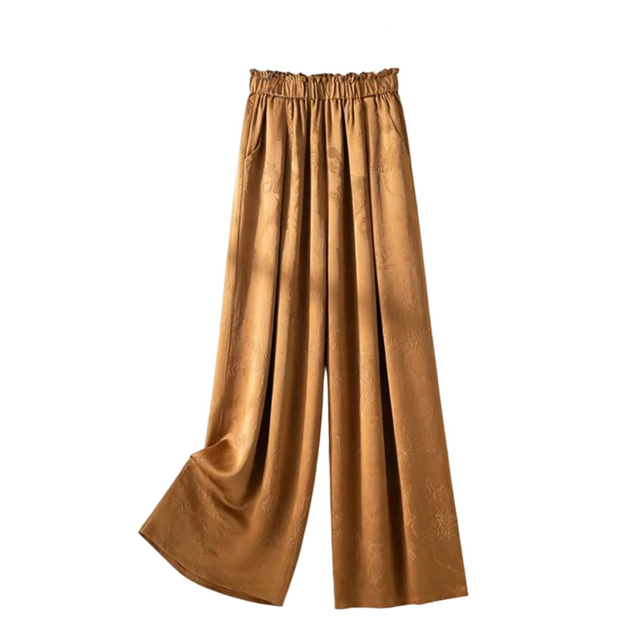Women's Satin High Waist Wide Leg Pants