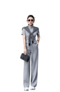Women's Short Sleeve Top & Wide Leg Pants Set