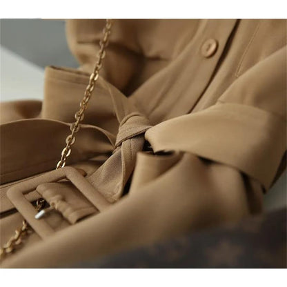 Women's Turndown Collar A-Line Knee-Length Shirt Dress