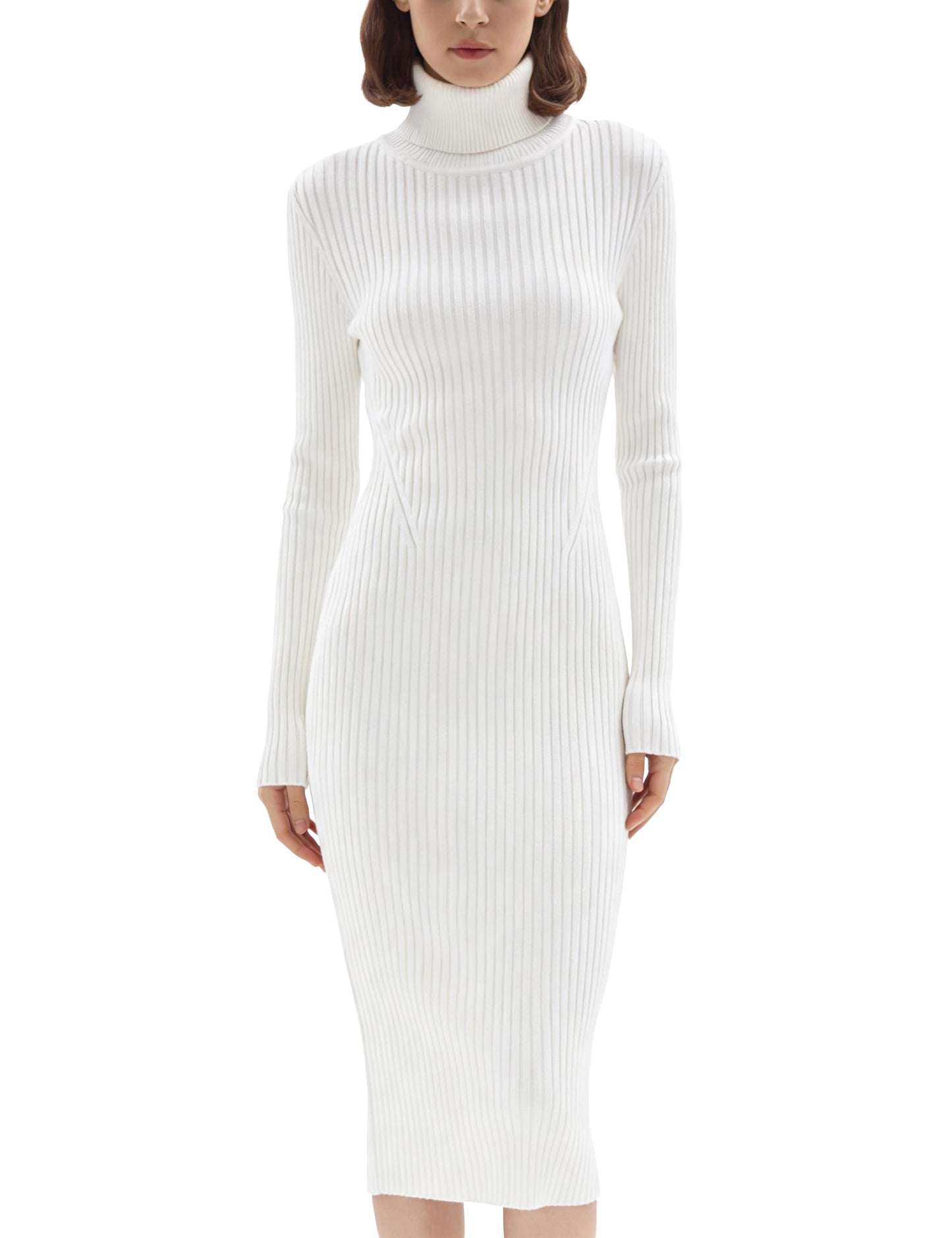 Women's Ribbed Slim Fit Knit Sweater Dress