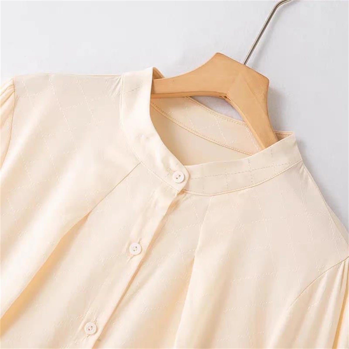 Women's Textured Stand Collar Blouse