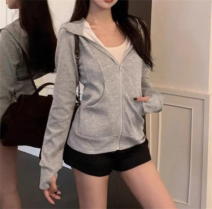 Women's Hooded Zipper Sweatshirt Jacket