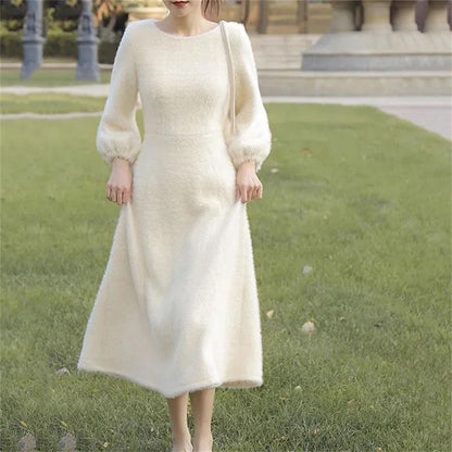 Women's O-Neck A-Line Pullover Dress